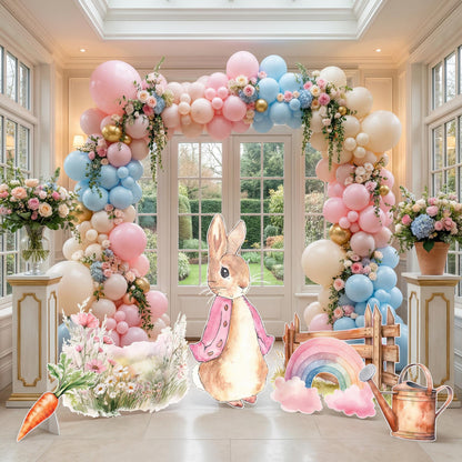 Garden Bunny Cut Out SET — custom party decor, printed and cut to shape