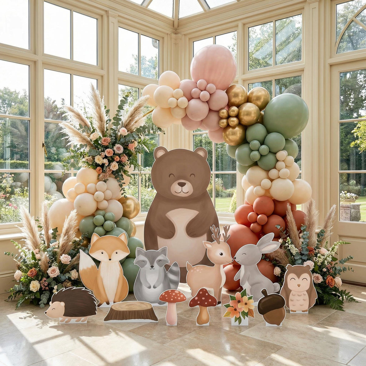 Woodland Animals Cutout — custom party decor, printed and cut to shape