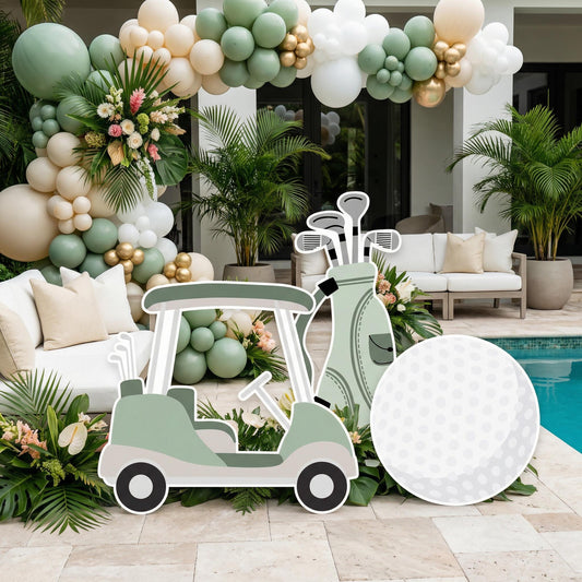 Golf Cutouts — custom party decor, printed and cut to shape