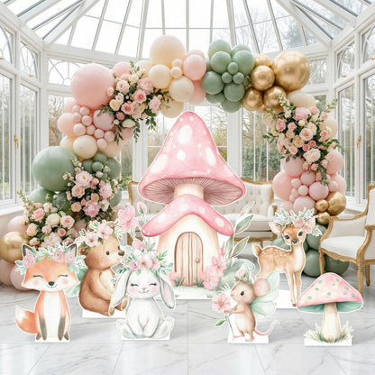 Floral Woodland Animals Cutouts — custom party decor, printed and cut to shape