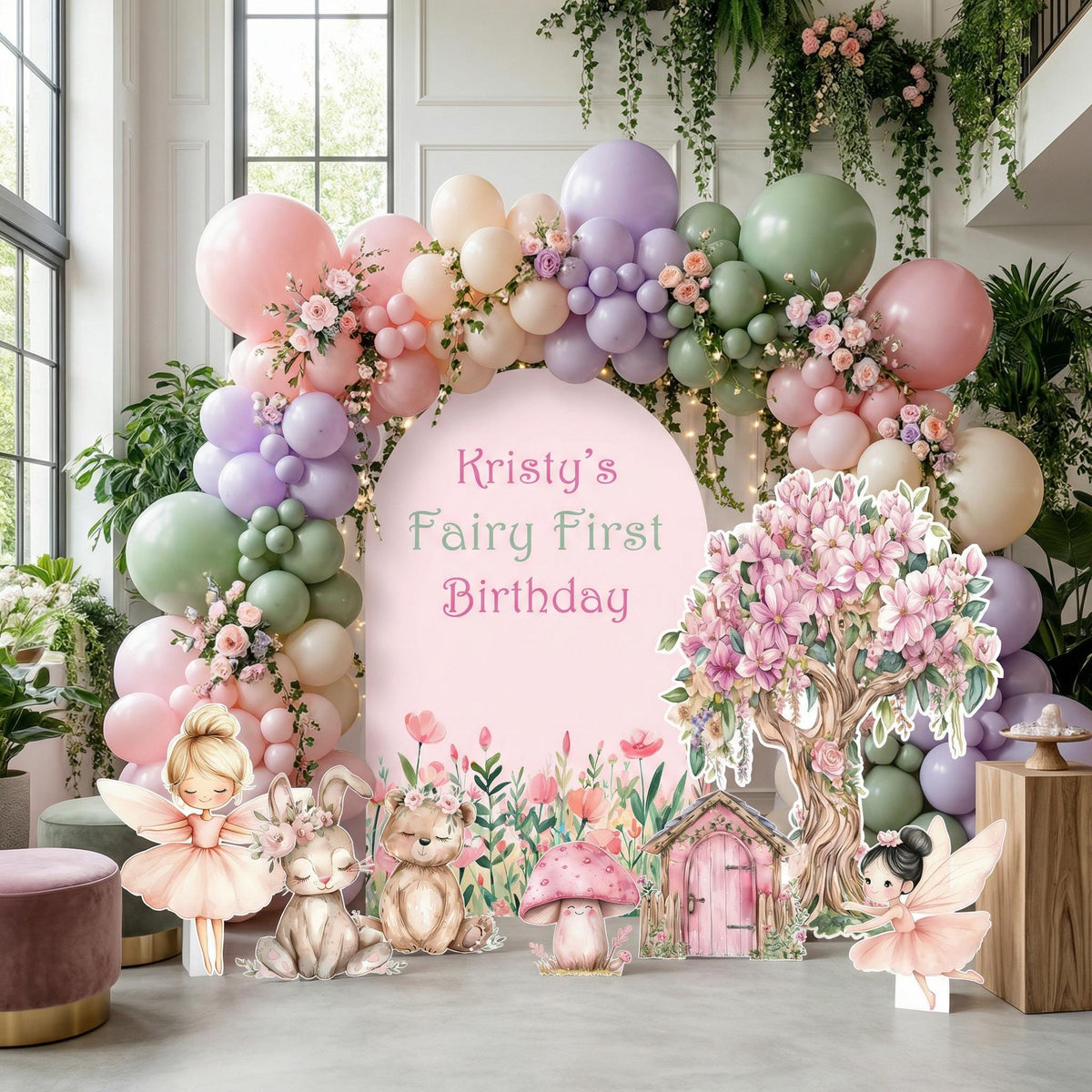 Fairy First Birthday Decor, Large Cutout Set, Fairy Baby Shower, Fairy BIG Decor,Arch Backdrop,Stand Up Props, Pink Birthday Backdrop
