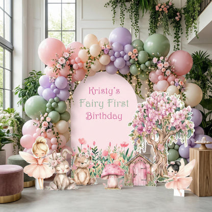 Fairy First Birthday Decor, Large Cutout Set, Fairy Baby Shower, Fairy BIG Decor,Arch Backdrop,Stand Up Props, Pink Birthday Backdrop