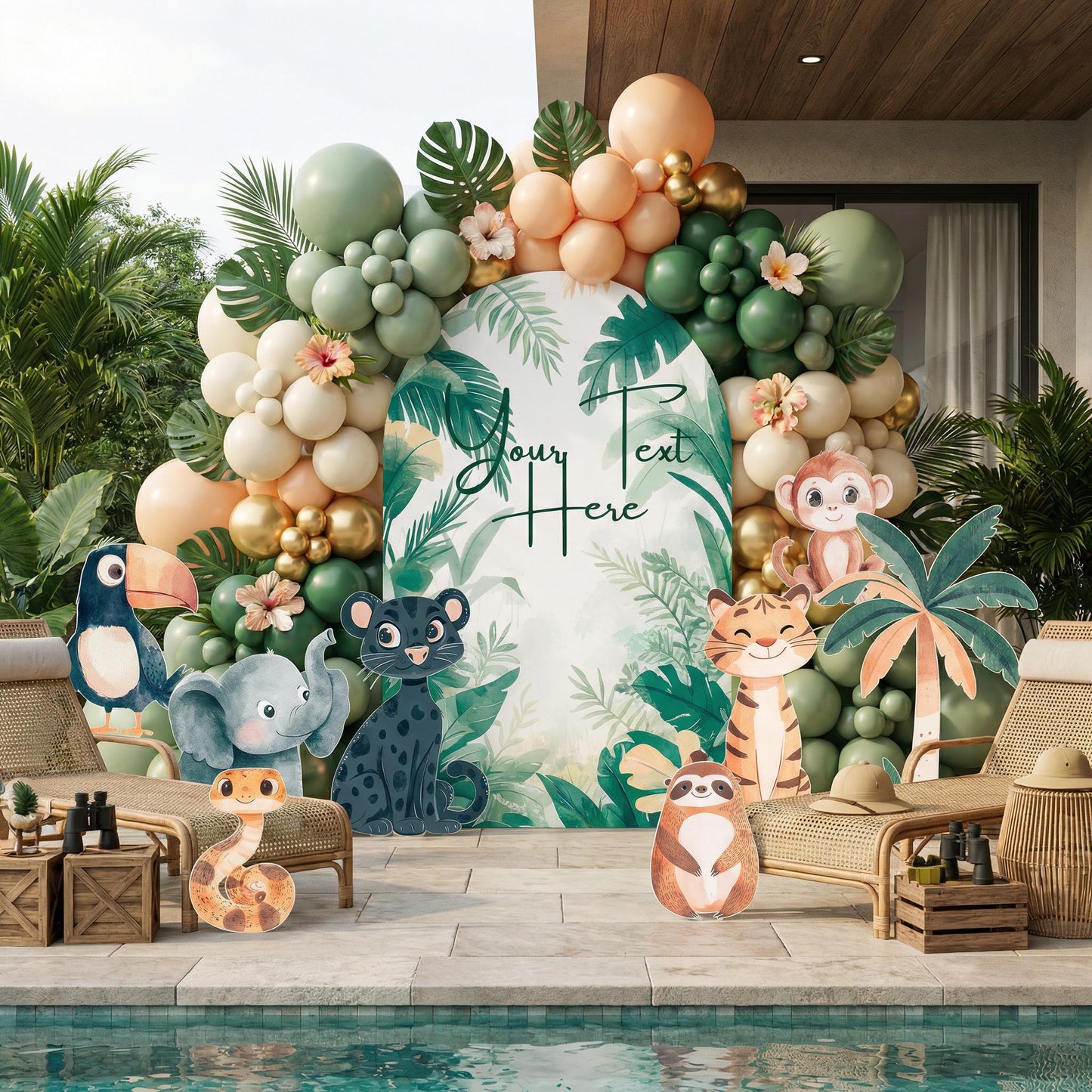 Jungle Animals Cutouts — custom party decor, printed and cut to shape