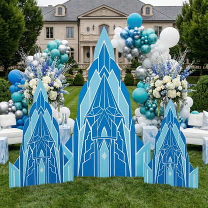 Ice Castle Cutout, Party Decor, First Birthday, Fairytale, Princess Blue Castle, Winter Baby Shower, Backdrop