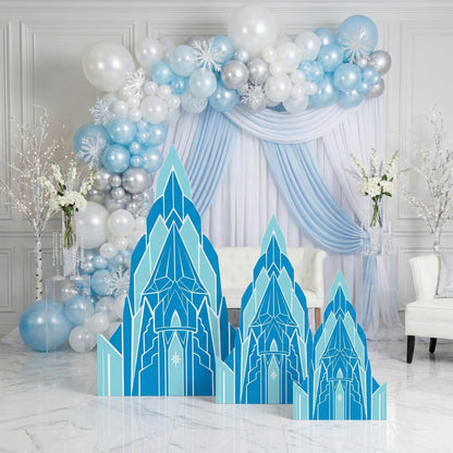Ice Castle Cutout, Party Decor, First Birthday, Fairytale, Princess Blue Castle, Winter Baby Shower, Backdrop