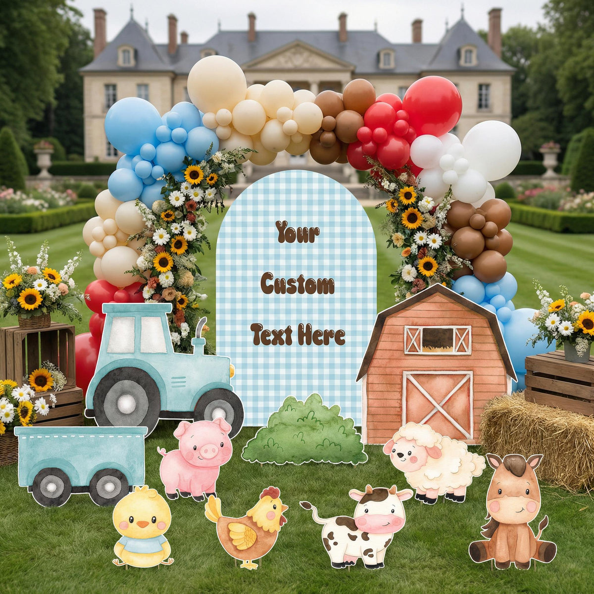 Farm Animals Cutouts Set — custom party decor, printed and cut to shape