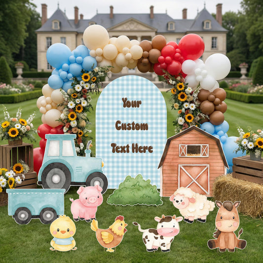 Farm Animals Cutouts Set — custom party decor, printed and cut to shape