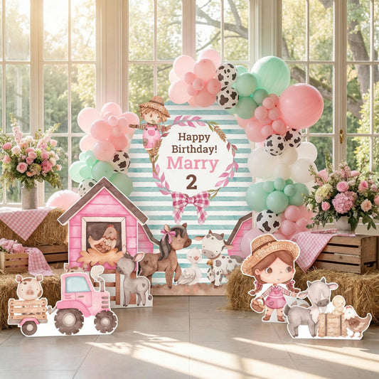 Farm Animals Cutouts Set — custom party decor, printed and cut to shape
