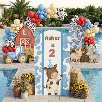 Farm Animals Cutouts Set (Oink Cluck Moo), Baby Boy, Barnyard Birthday Prop, Farm Animal Standee, Baby Shower,Farm Themed Party Decor,Centerpieces,Yard Signs
