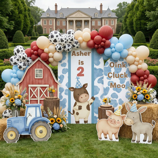 Farm Animals Cutouts Set — custom party decor, printed and cut to shape