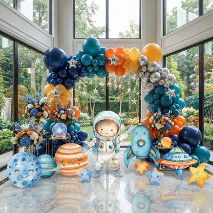 Astronaut Party, Outer Space Decor, Blast Off Cutouts Centerpieces,Baby Shower Boy,Space Themed Party Decor,Birthday Party Stand Up Prop