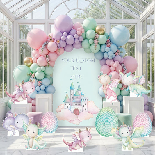 Pastel Baby Dragons Cutouts — custom party decor, printed and cut to shape
