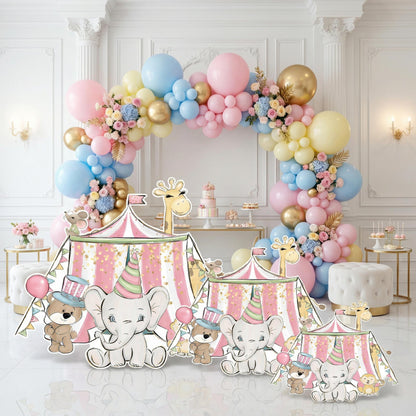 Circus Party Backdrop, Circus Baby Shower, Birthday Decor, Cutouts, Safari Animal Party, Circus Themed Birthday, Carnival Backdrop, Props