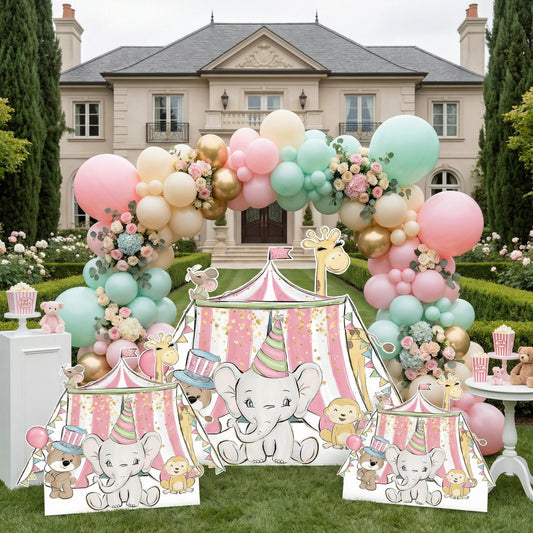 Circus Party Backdrop — custom party decor, printed and cut to shape