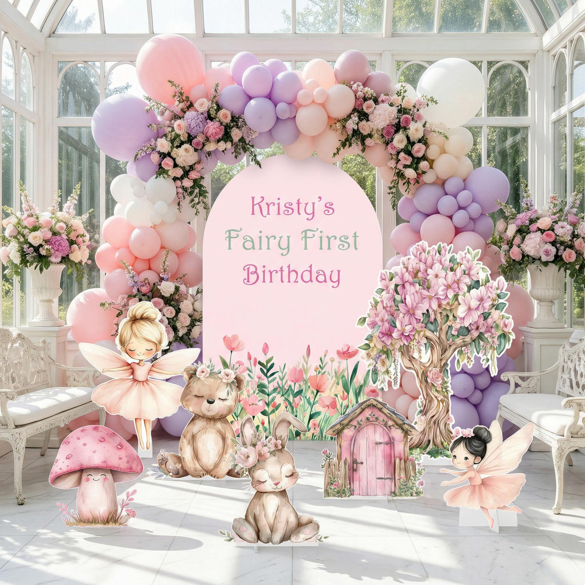 Fairy First Birthday Decor, Large Cutout Set, Fairy Baby Shower, Fairy BIG Decor,Arch Backdrop,Stand Up Props, Pink Birthday Backdrop