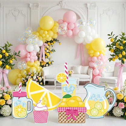 Lemonade Party Set 6 Cutouts, Main Squeeze, Backdrop, Two Sweet Birthday, Pink Lemonade Decor, Baby Shower, Summer Party, Lemonade Stand