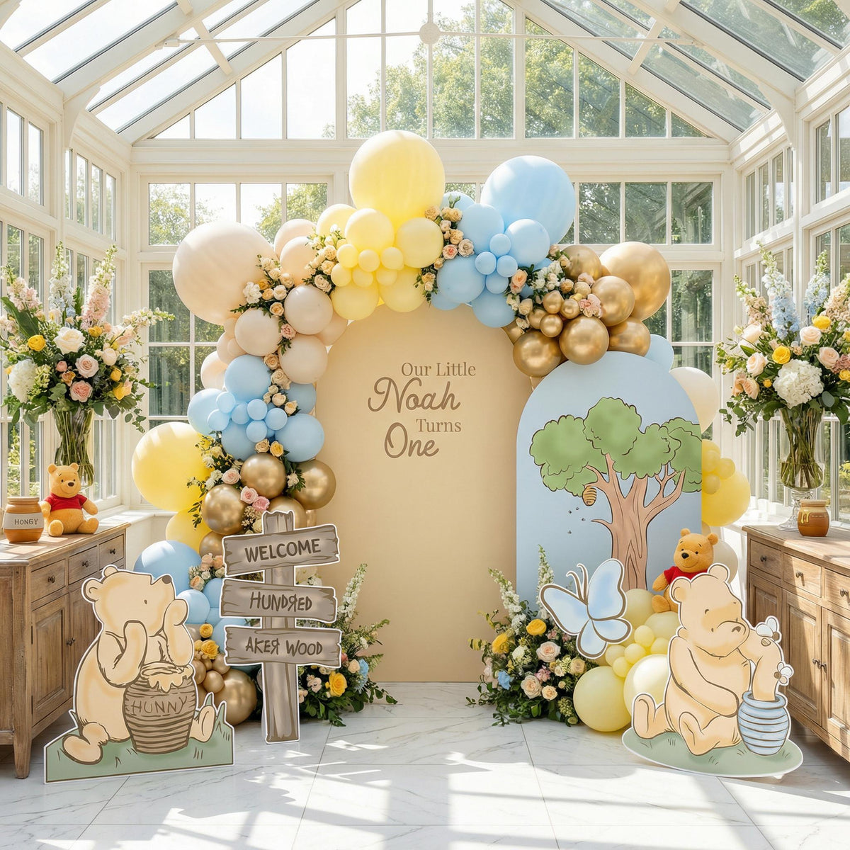 Classic Honey Bear Cutouts — custom party decor, printed and cut to shape