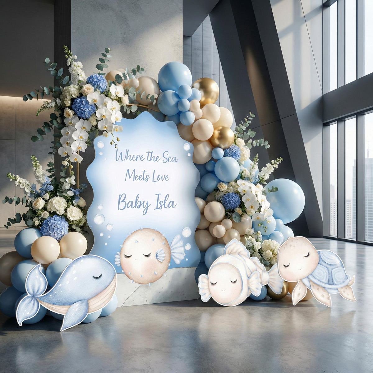 Blue Sea Animals Cutouts, Under the Sea Party, Ocean Animals Props, Baby Shower, First Birthday, Underwater