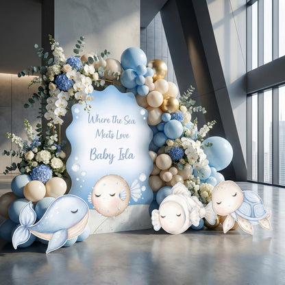 Blue Sea Animals Cutouts, Under the Sea Party, Ocean Animals Props, Baby Shower, First Birthday, Underwater