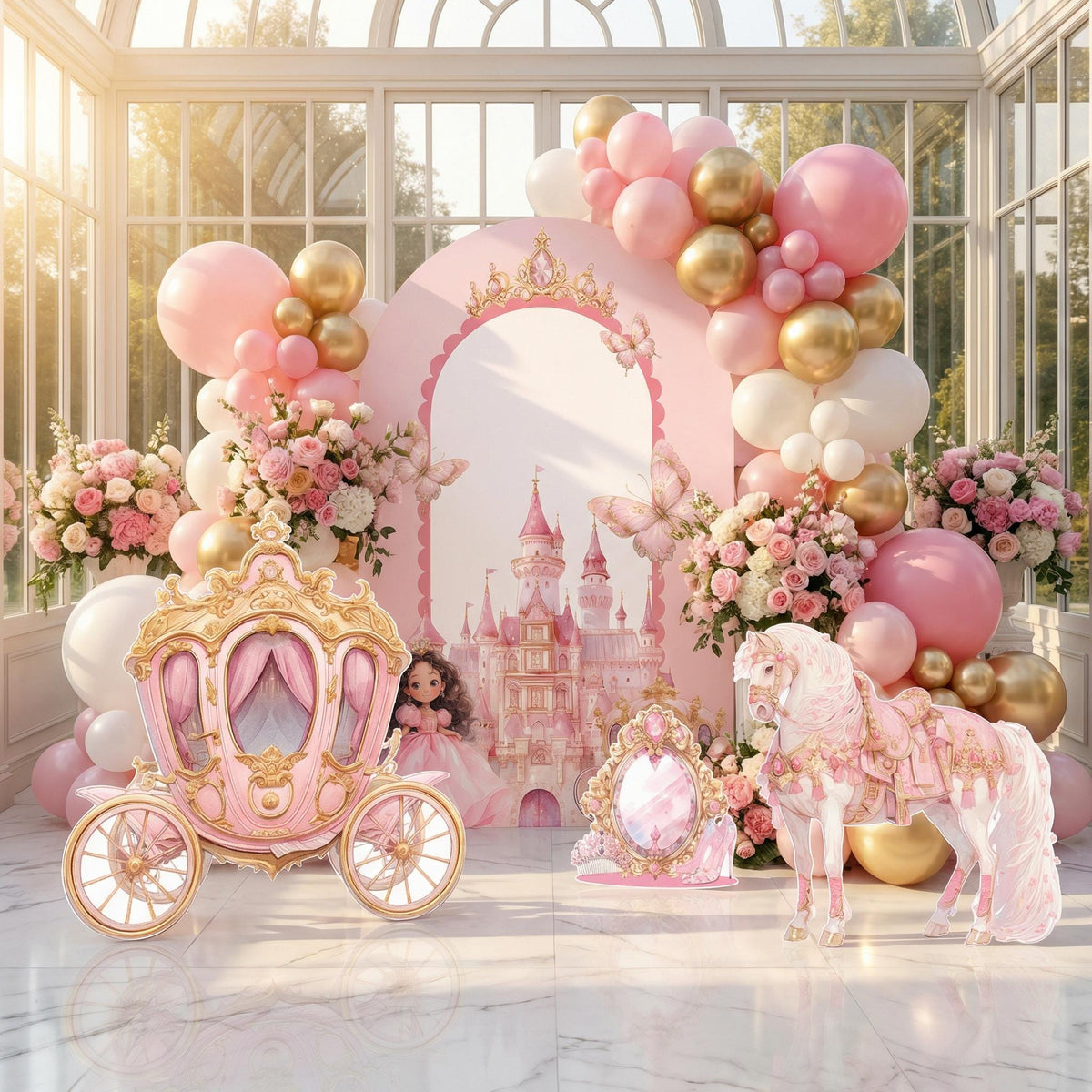 Pink Baby Princess Cutout — custom party decor, printed and cut to shape
