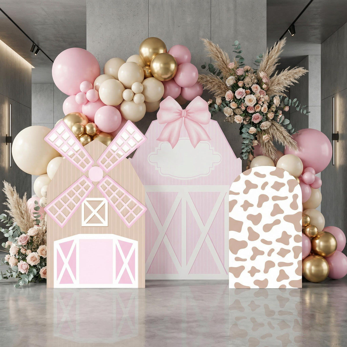 Pink Farm Party Cutouts, Barnyard Birthday Prop, Farm Animals Baby Shower, Centerpieces, 1st Birthday
