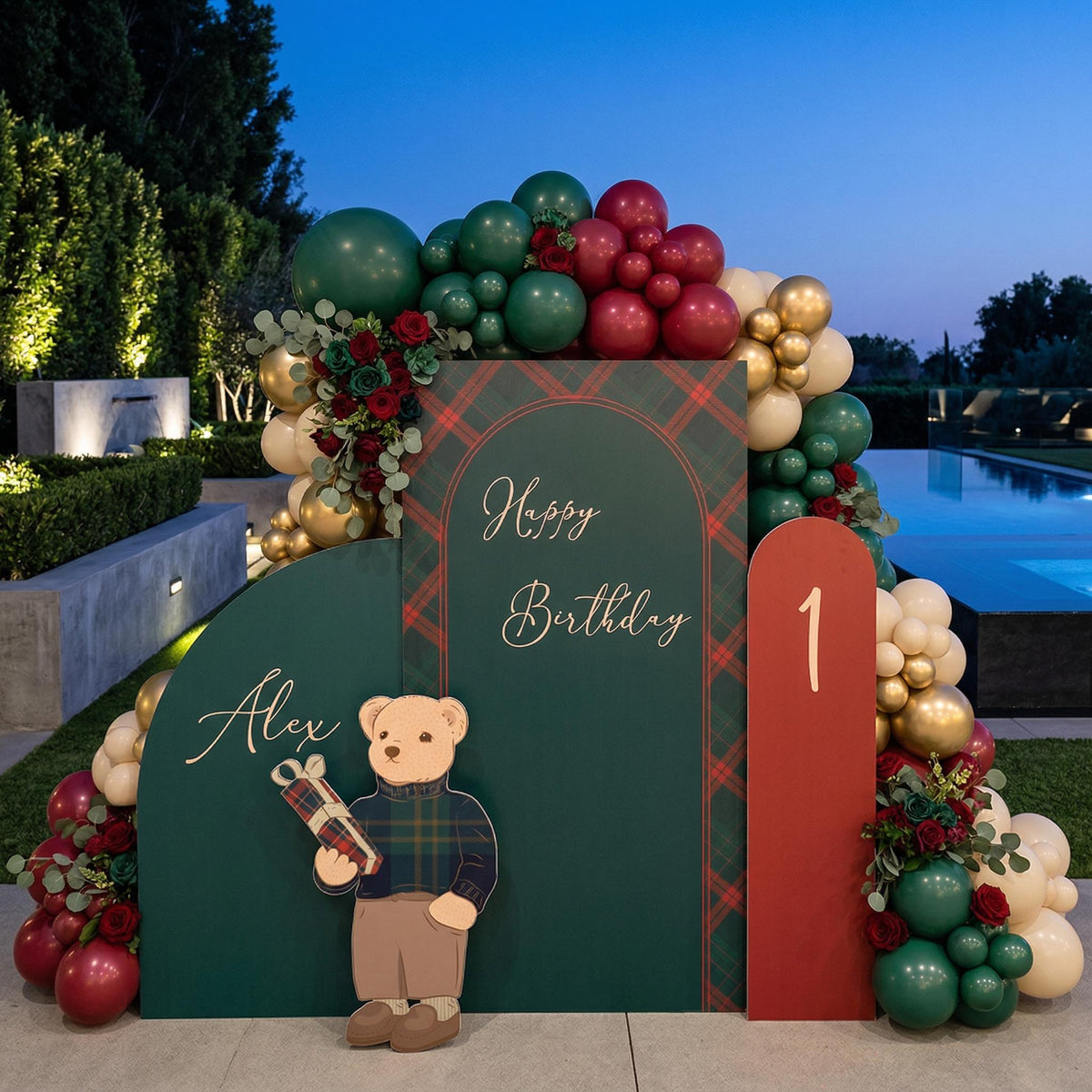 Plaid Teddy Bear Cutouts, Birthday Party, Backdrop, Baby Shower Decor, Preppy Teddy Bear, Tartan Plaid