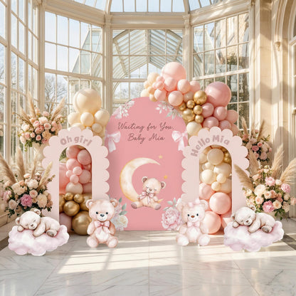 Pink Bear Cutouts — custom party decor, printed and cut to shape