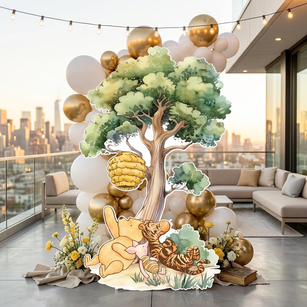 Classic Honey Bear Cutout Decoration (Tree with Friends), Baby Shower Decor, Backdrop, Yard Sign, Honey Bear, Baby Birthday, Classic Bear, Gender Reveal