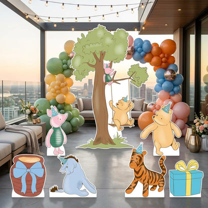 Classic Blue Honey Bear Cutouts, Boy Baby Shower Decor, Yard Sign, Tree Cutout, First Birthday Party Prop