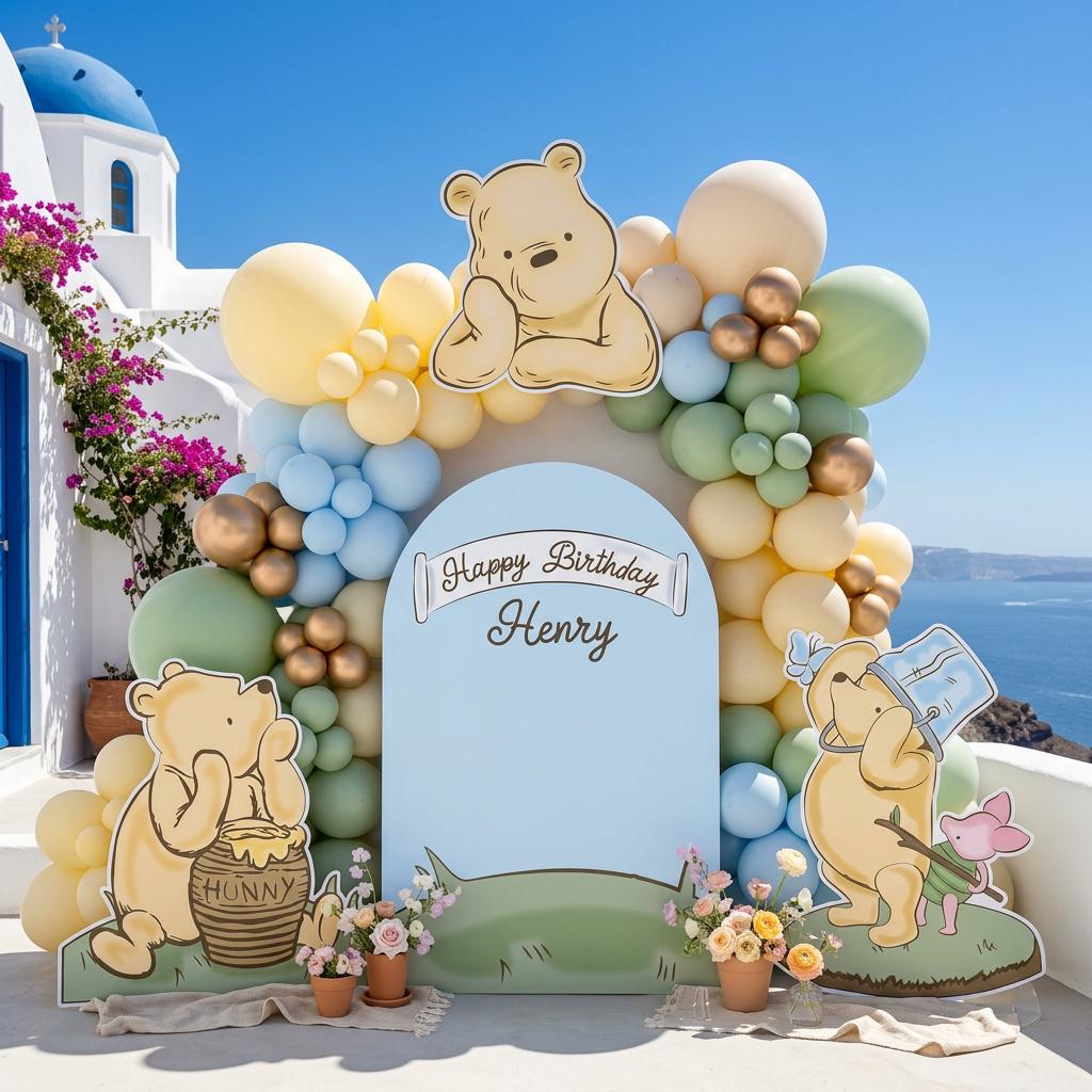 Classic Honey Bear Cutouts (Blue Arch & Three Bears), Baby Shower Decor, Backdrop, Baby Boy, Bear Props, 1st Birthday