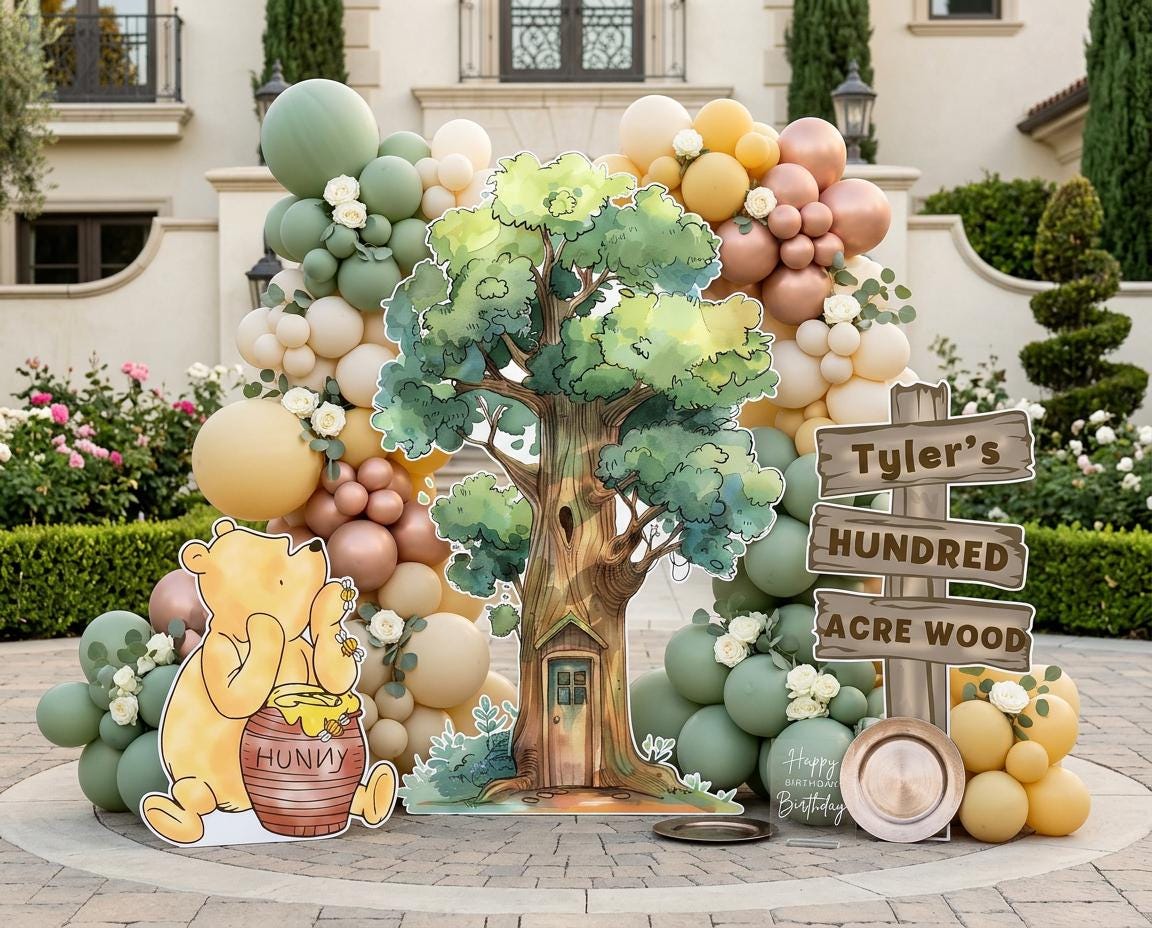 Classic Honey Bear Cutout Decoration (3-Piece Set with Wood Sign), Baby Shower Decor, Backdrop, Yard Sign, Honey Bear, Baby Birthday, Classic Bear, Gender Reveal