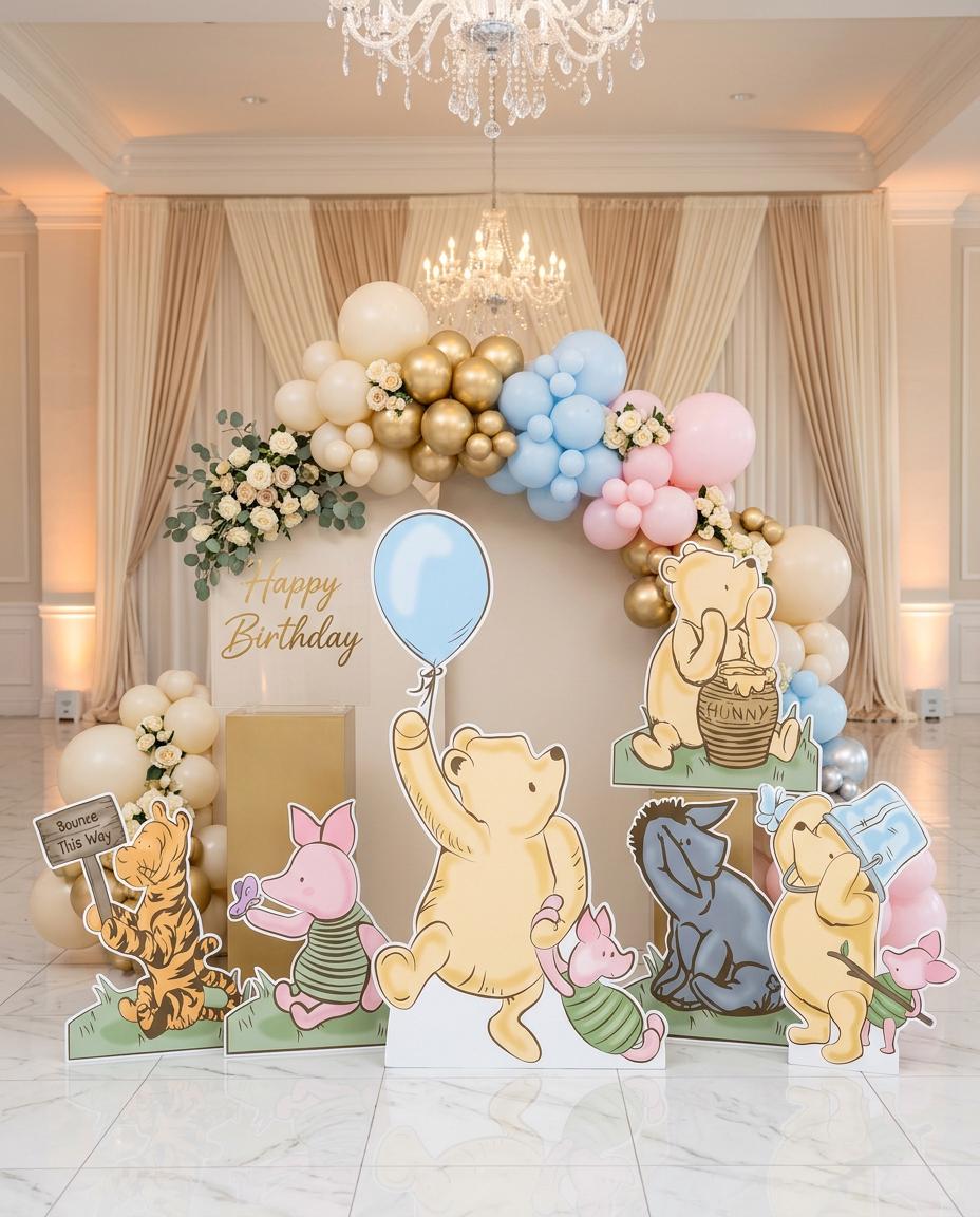 Classic Honey Bear Cutout — custom party decor, printed and cut to shape