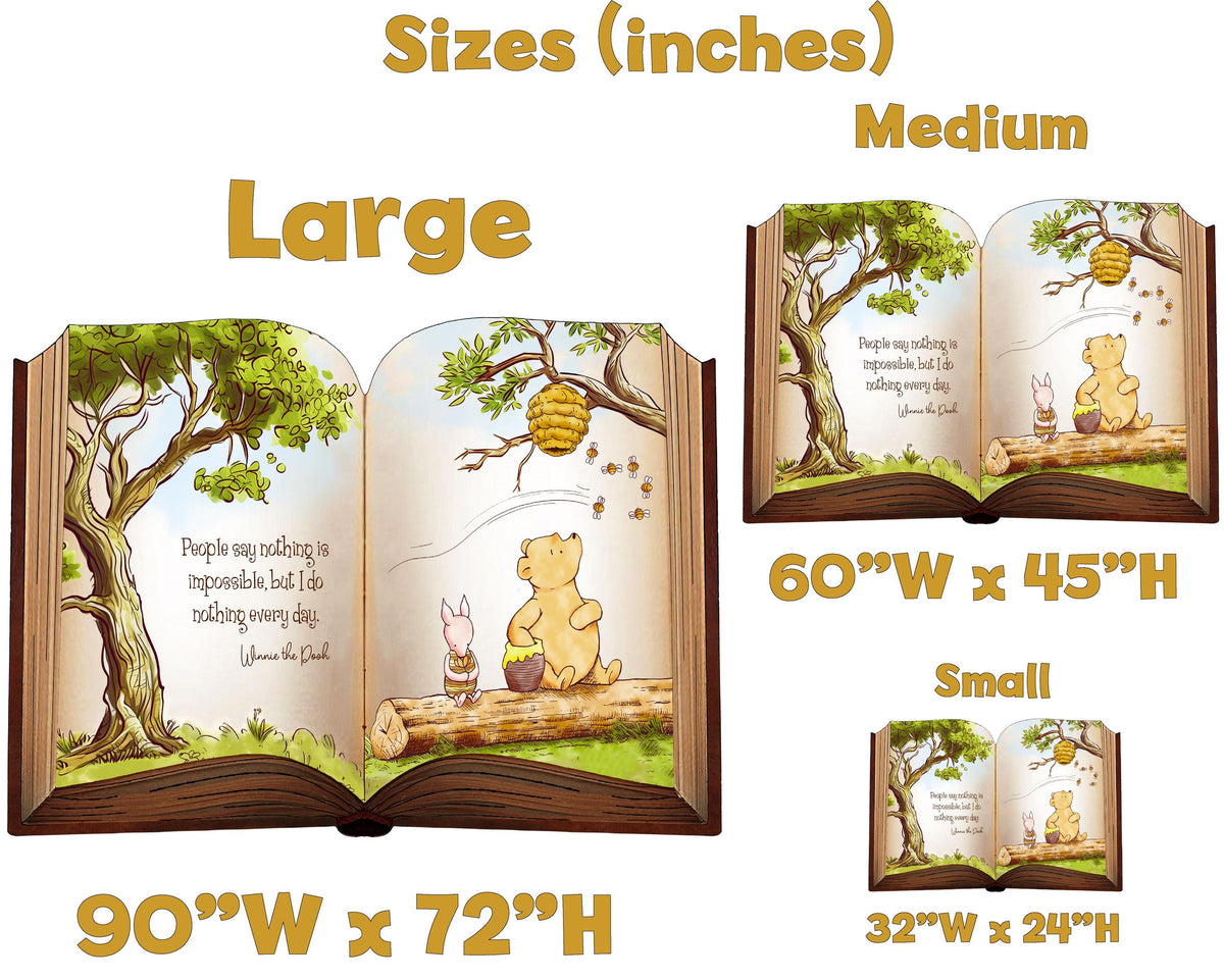 Classic Honey Bear Backdrop (Nothing Every Day Quote), Storybook Baby Shower, 1st Birthday Decor, Old Book Theme Props, Welcome Sign