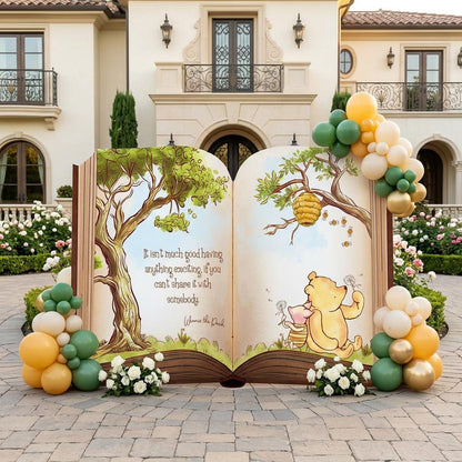 Classic Honey Bear Backdrop (Sharing Quote), Storybook Baby Shower, 1st Birthday Decor, Baby Announcement, Welcome Sign, New Baby