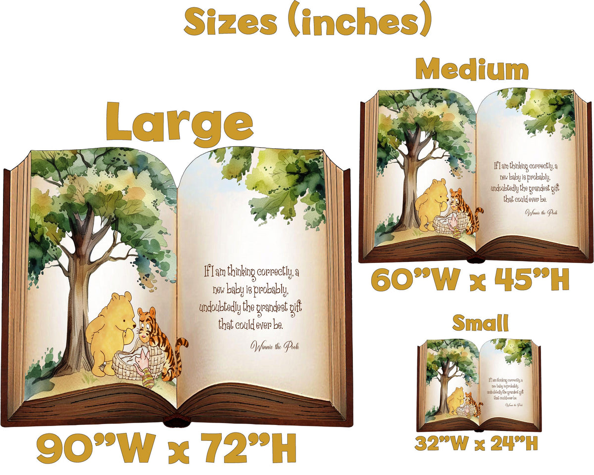 Classic Honey Bear Backdrop (Thinking Quote), Storybook Baby Shower, 1st Birthday Decor, Baby Announcement, Welcome Sign, New Baby