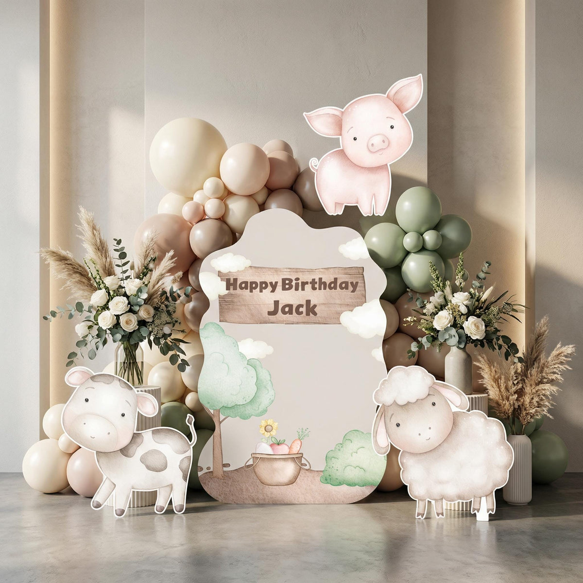 Farm Animals Cutouts, Ranch Animals, Barnyard Props, Personalized Baby Shower, Centerpieces, First Birthday Decor
