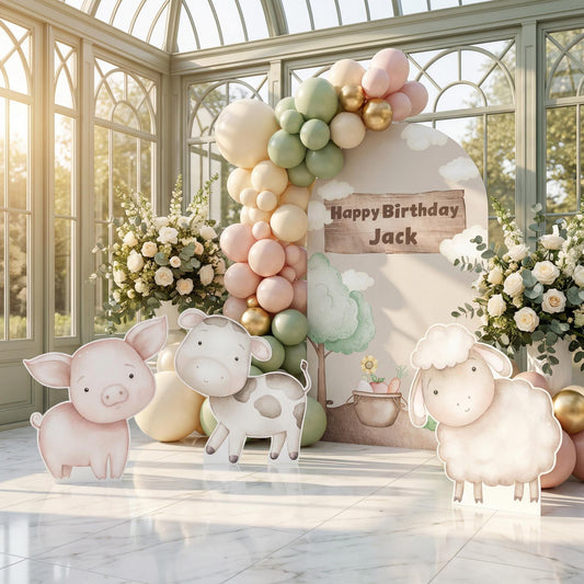 Farm Animals Cutouts — custom party decor, printed and cut to shape