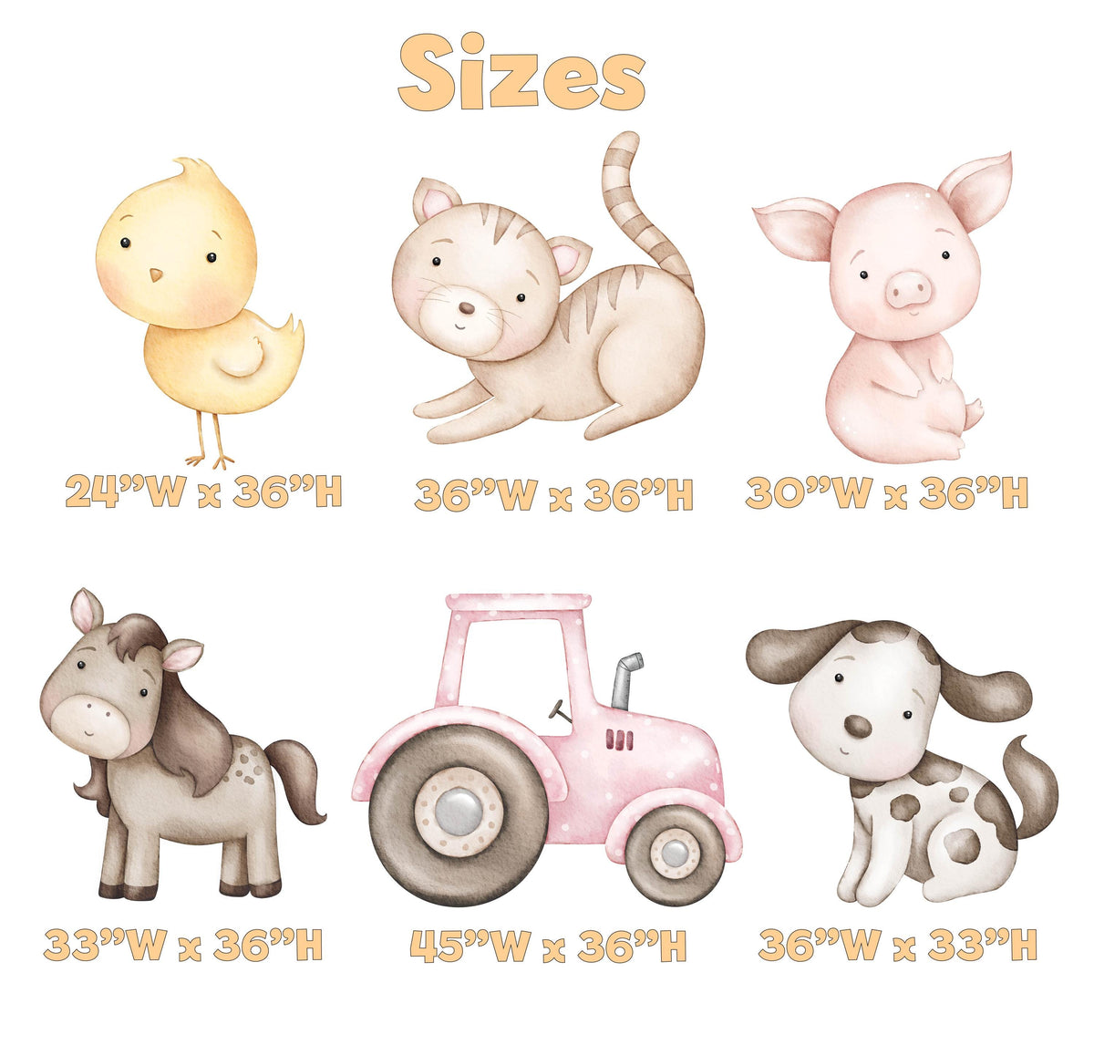 Farm Animals Cutouts, Ranch Animals, Barnyard Props, Personalized Baby Shower, Centerpieces, First Birthday Decor, Pink Tractor