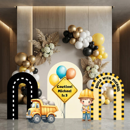 Construction Party Cutouts — custom party decor, printed and cut to shape