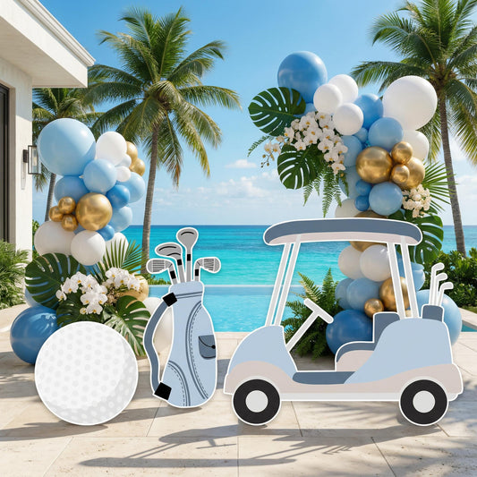 Hole in One Birthday Cutouts — custom party decor, printed and cut to shape