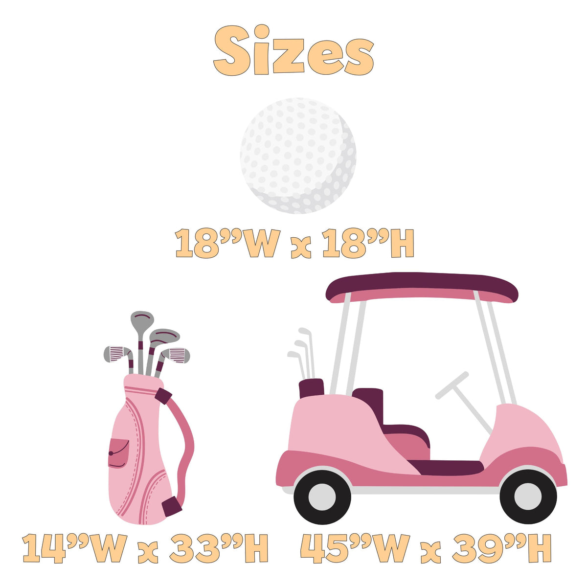 Hole in One Birthday Cutouts, Pink Golf Party Decor, Golf Baby Shower, 1st Birthday, Props, Sign, Golf Cart