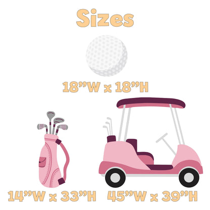 Hole in One Birthday Cutouts, Pink Golf Party Decor, Golf Baby Shower, 1st Birthday, Props, Sign, Golf Cart