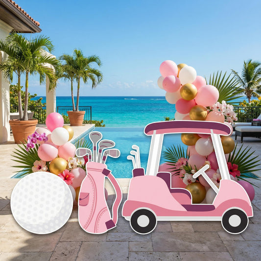Hole in One Birthday Cutouts — custom party decor, printed and cut to shape