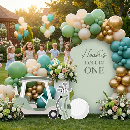 Hole in One Birthday Cutouts, Green Golf Party Decor, Golf Baby Shower, 1st Birthday, Props, Signs, Golf Cart