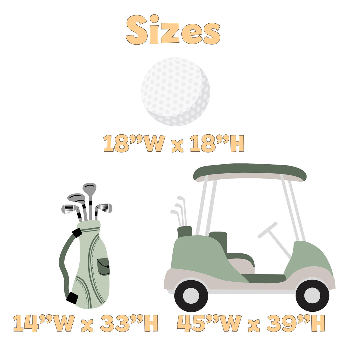 Hole in One Birthday Cutouts, Green Golf Party Decor, Golf Baby Shower, 1st Birthday, Props, Sign, Golf Cart