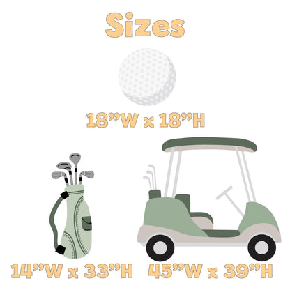 Hole in One Birthday Cutouts, Green Golf Party Decor, Golf Baby Shower, 1st Birthday, Props, Sign, Golf Cart