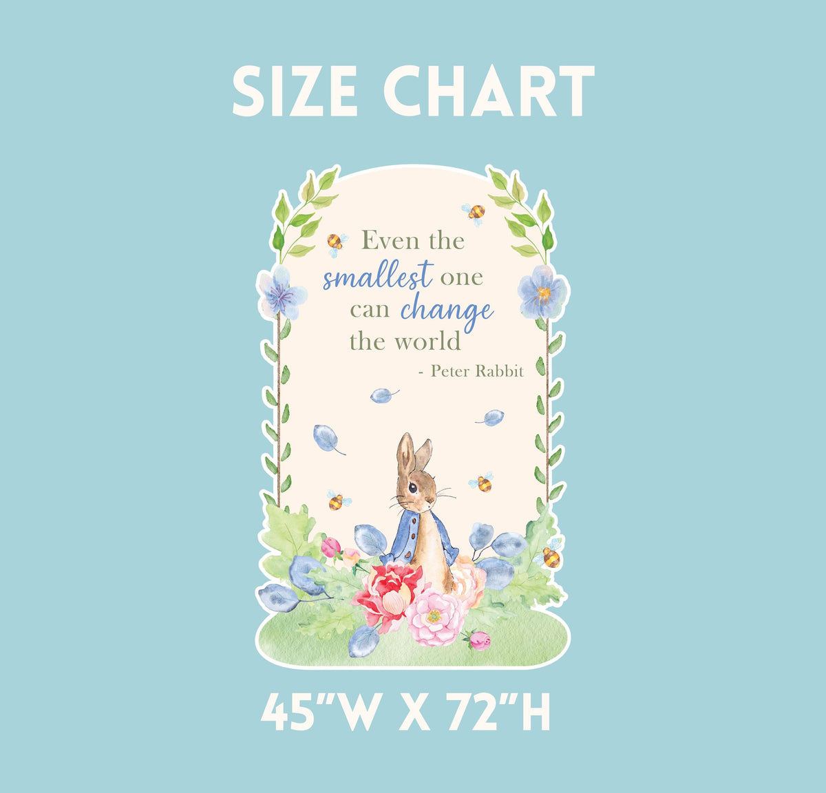 Blue Garden Bunny Cutouts (Blue Floral Quote Arch), Bunny Baby Shower, Newborn Backdrop, Easter Bunny, Standee, Boys 1st Birthday