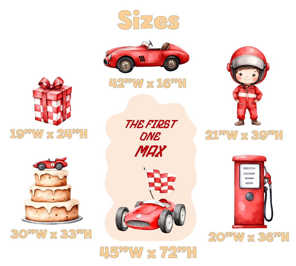 Red Racer Cutouts (Race Car & Pumps), Race Car Birthday, Little Racer, Two 2 Fast to Curious Birthday Decoration, 2nd Birthday, Boys Baby Shower, Formula One