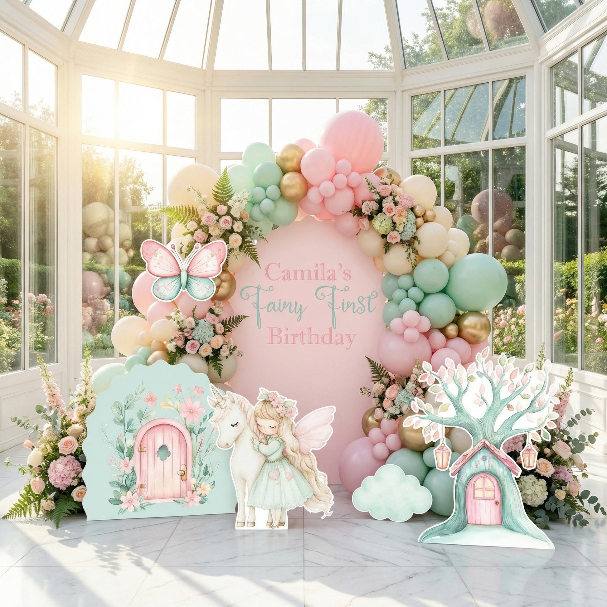 Pastel Fairy Cutout — custom party decor, printed and cut to shape