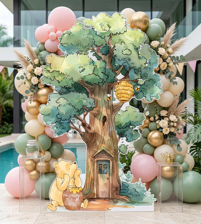Classic Honey Bear Cutout Decoration (Tree & Bear), Baby Shower Decor, Backdrop, Yard Sign, Honey Bear, Baby Birthday, Classic Bear, Gender Reveal